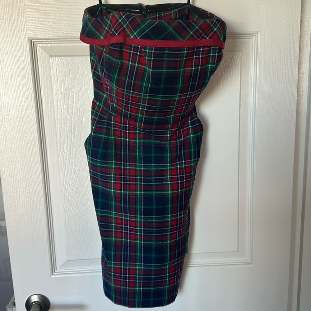 Strapless plaid vineyard vines dress
